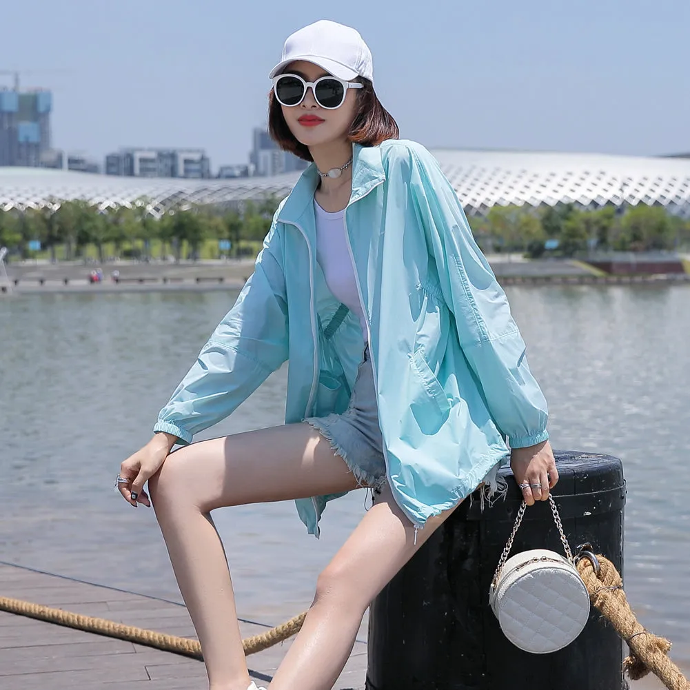 Sidiou Group Anniou YKK Zipper UPF50  Anti UV Jacket Sunscreen Waterproof Breathable Sun Protection Clothing Coat Loose Plus Size Lightweight Jackets
