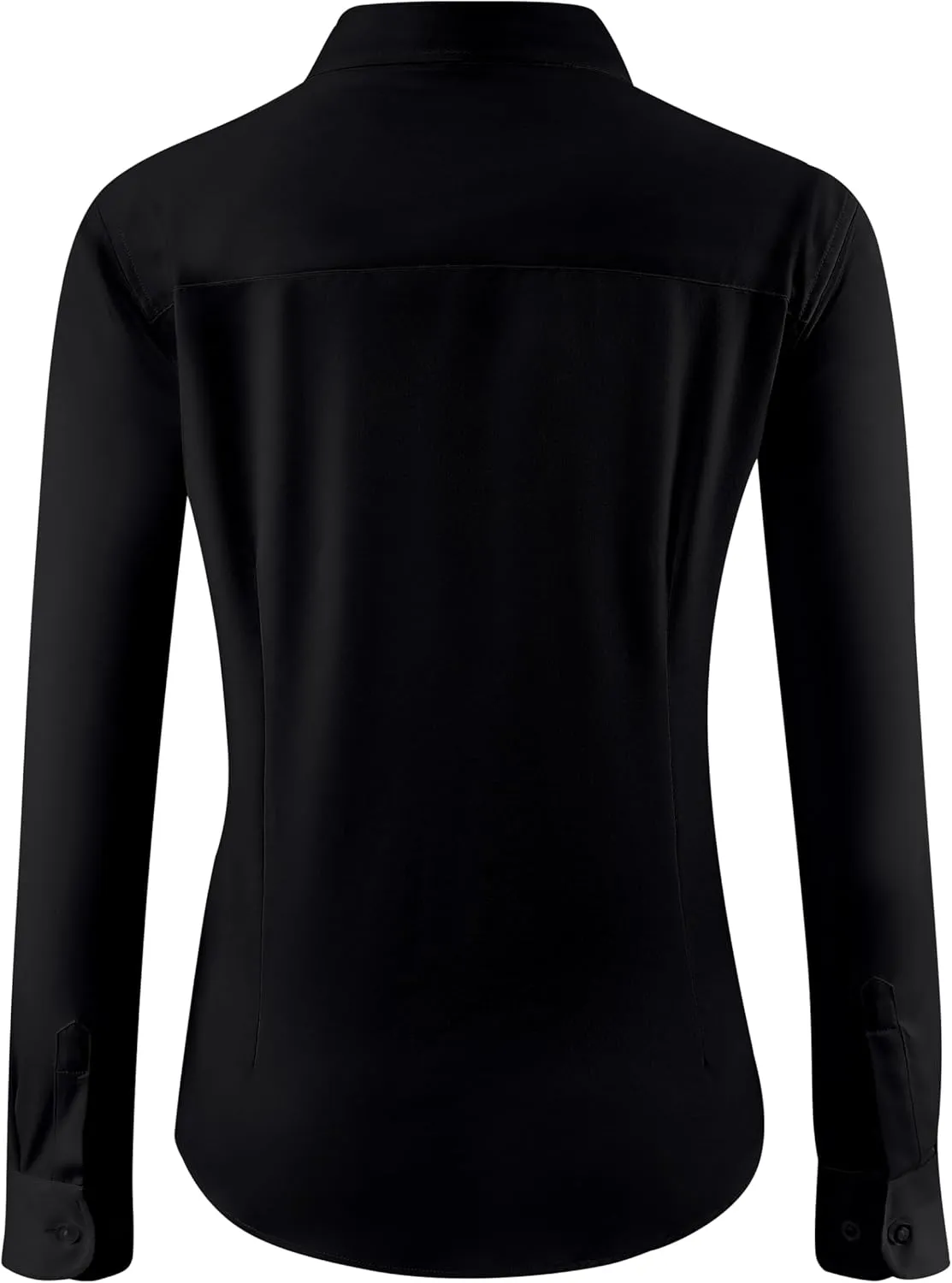 Soft Wrinkle-Free Women's Button Down Dress Shirts Solid Long Sleeve Work Blouses Fit Stretch Casual Tops XXS-6XL