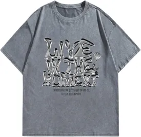 SOLY HUX Women's Letter Graphic Tees Short Sleeve Drop Shoulder Casual T Shirt Tops