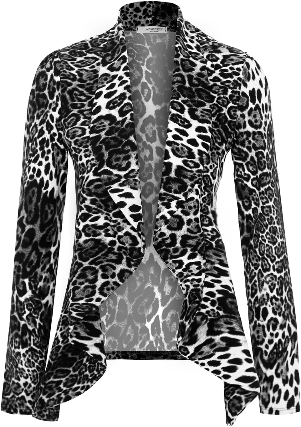 SSOULM Women's Long Sleeve Classic Draped Open Front Lightweight Blazer with Plus Size