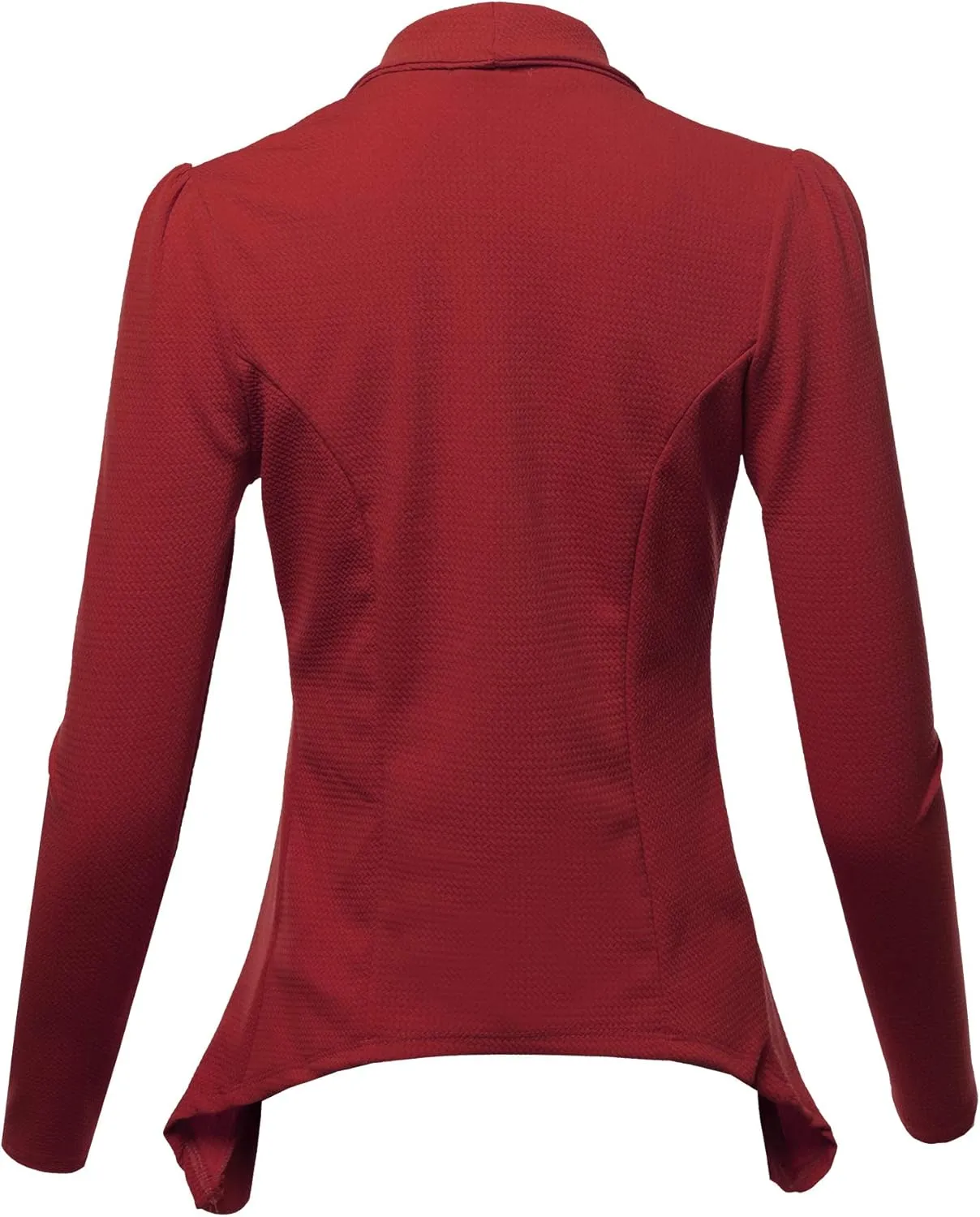 SSOULM Women's Long Sleeve Classic Draped Open Front Lightweight Blazer with Plus Size