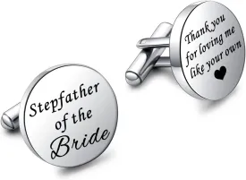 Stepfather of The Bride Cufflinks Stepfather of the Groom Cufflinks Wedding Jewelry for Stepfather Wedding Cufflinks Gifts
