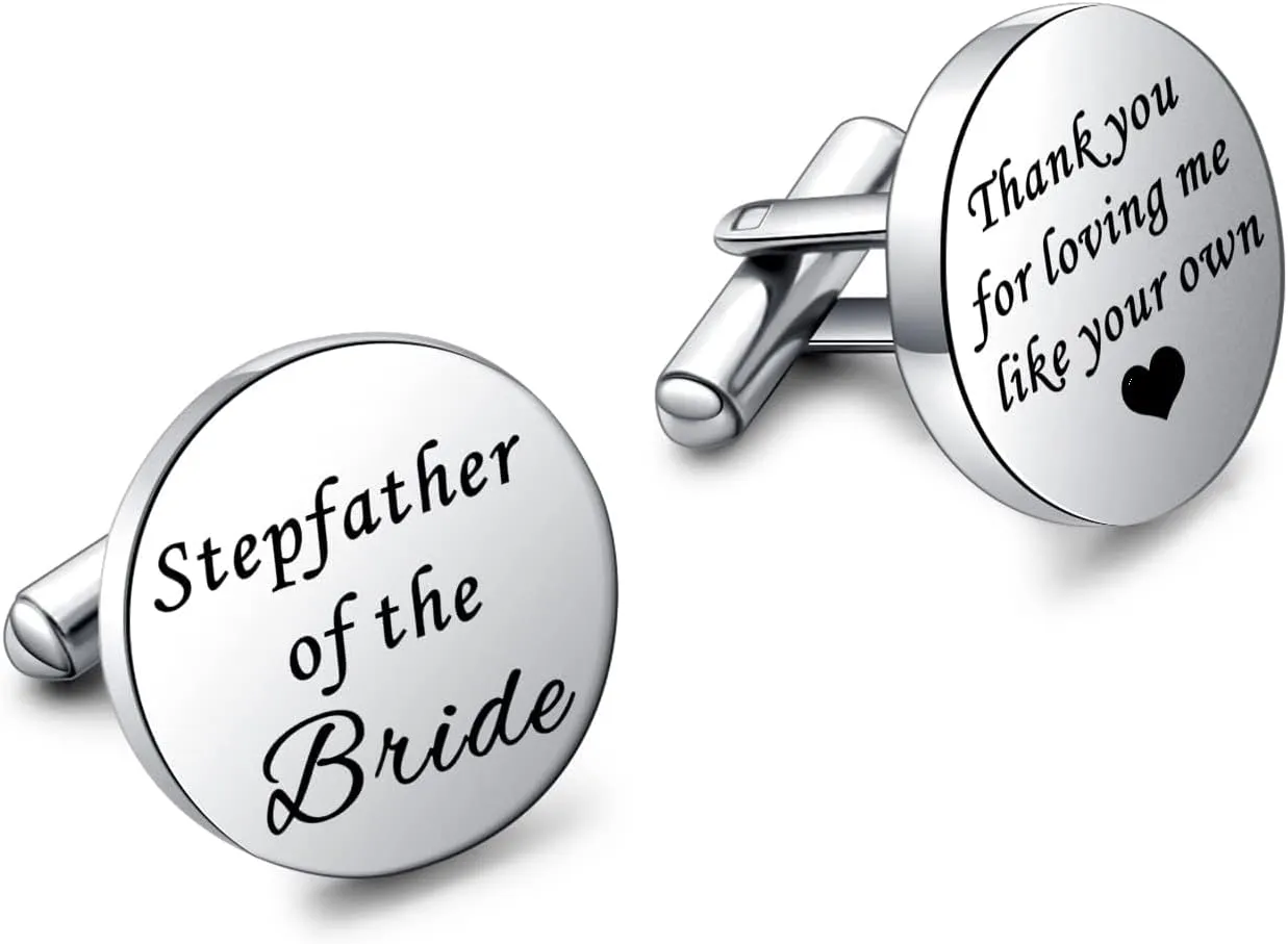 Stepfather of The Bride Cufflinks Stepfather of the Groom Cufflinks Wedding Jewelry for Stepfather Wedding Cufflinks Gifts
