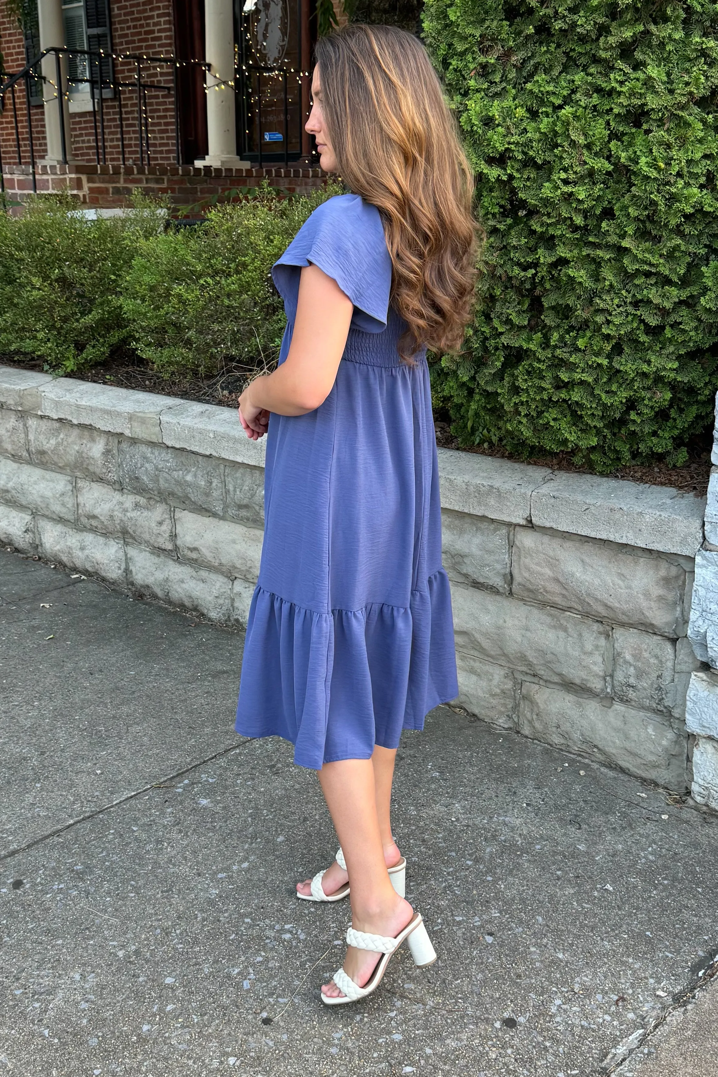 The Kendall Midi Dress in Cobalt Blue