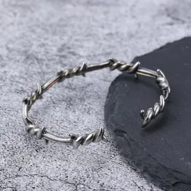 TURTLEDOVE Retro Twisted Cuff Bangle Bracelet Metal Crown of Thorns, Barbed Wire Bracelet for Men Women