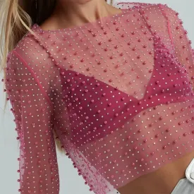 Up See Summer Crop Short Ladies Beach Hollow Hot Drill Sexy Shirts Out Cover Party Through Mesh Sexy Girls Top