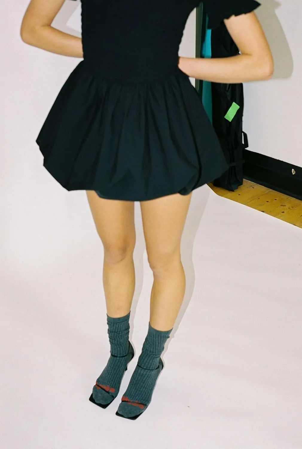 Women Bubble Skirt Y2k Ruffle Hem Mini Puffy Balloon Skirts Fairy Cute Streetwear
