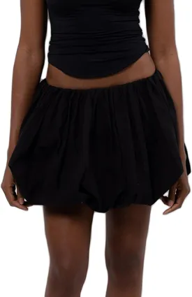 Women Bubble Skirt Y2k Ruffle Hem Mini Puffy Balloon Skirts Fairy Cute Streetwear