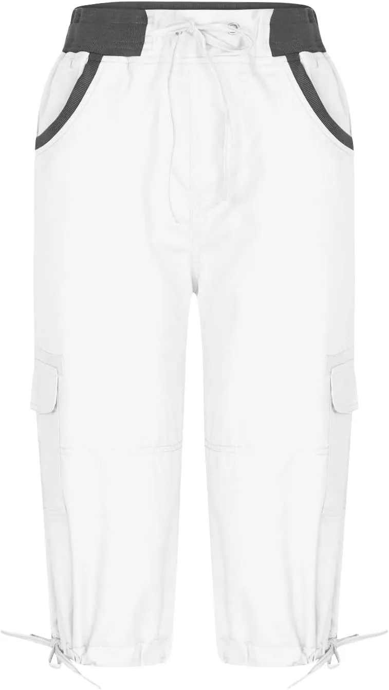 Womens Cargo Capris Hiking Pants Lightweight Quick Dry Outdoor Athletic Capri Summer Casual Bermuda Shorts w Pockets