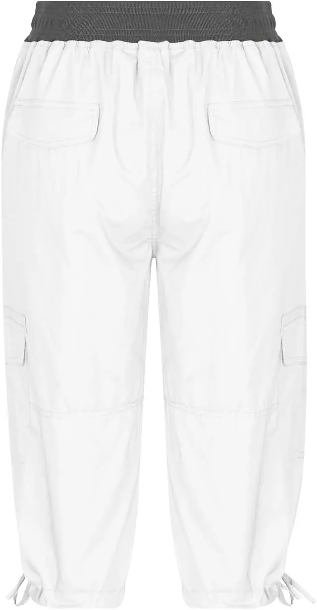 Womens Cargo Capris Hiking Pants Lightweight Quick Dry Outdoor Athletic Capri Summer Casual Bermuda Shorts w Pockets