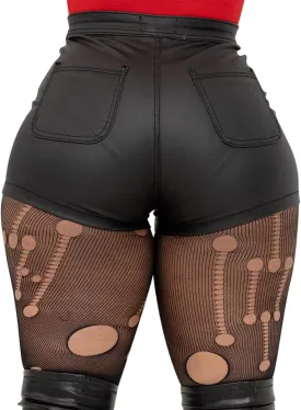 Womens Casual Faux Leather Shorts