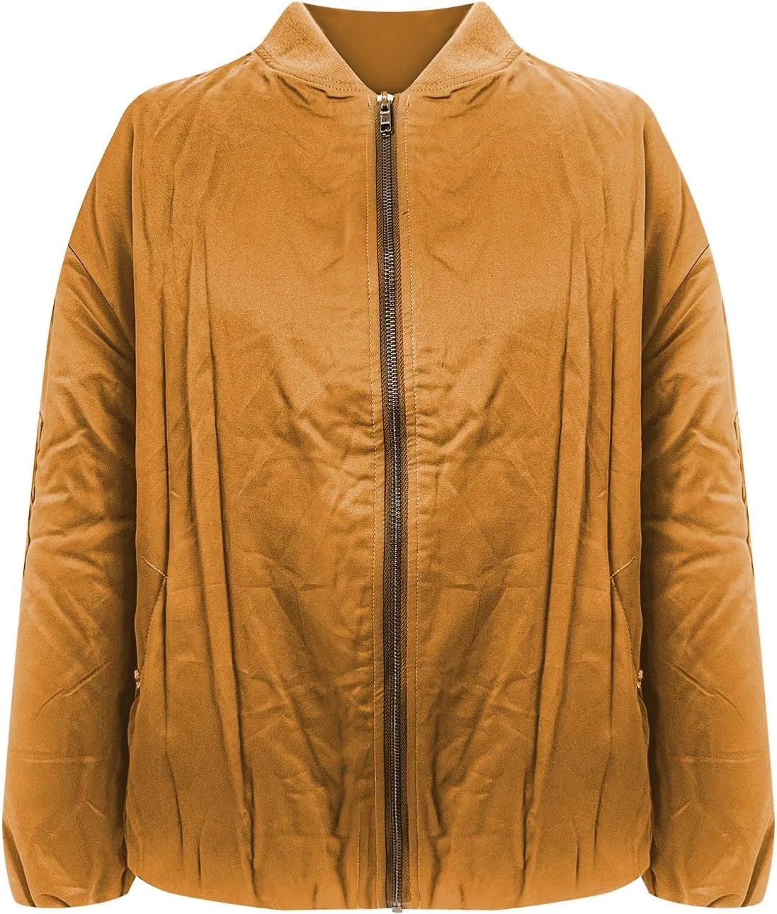 Women's Cropped Bomber Jackets Casual Zip Up Long Sleeve Outerwear Winter Warm Quilted Short Jacket Fully Lined Coats