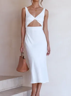 Women's Dresses Solid Front Cutout Midi Dress