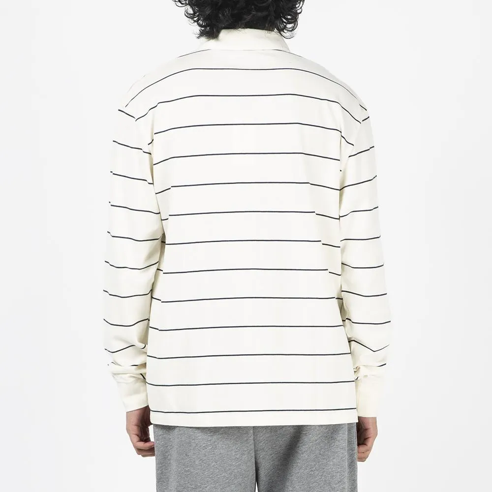 Wood Wood Beck Long Sleeve Rugby Shirt / Off White Stripes